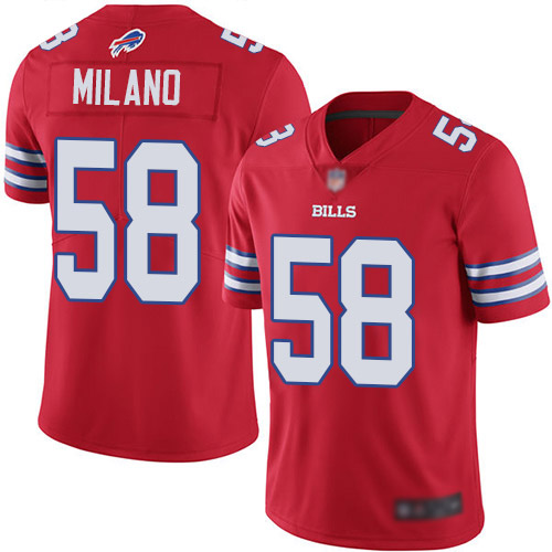 Men Buffalo Bills #58 Matt Milano Limited Red Rush Vapor Untouchable NFL Jersey->buffalo bills->NFL Jersey